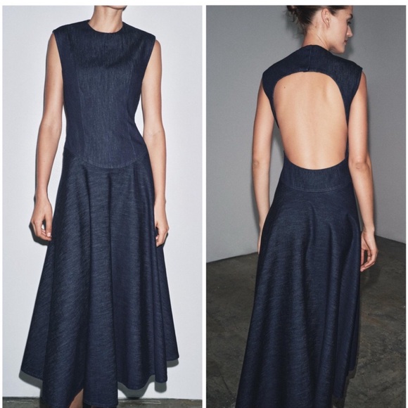 Dresses & Skirts - Sleeveless Open-Back Mini Dress in Deep Navy